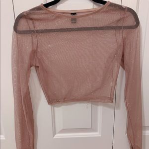 Sheer sparkly crop top